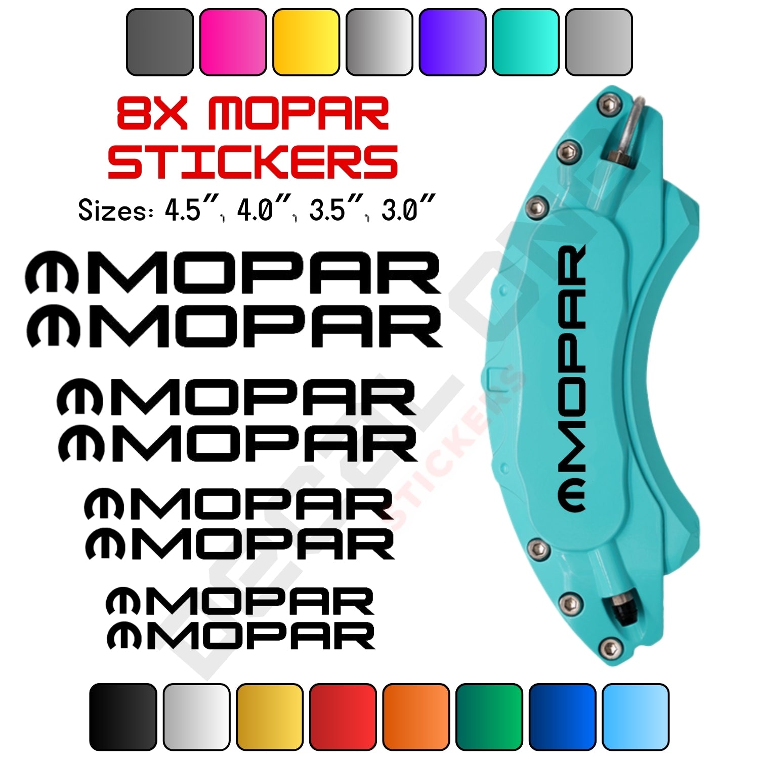 8x Mopar Caliper Stickers