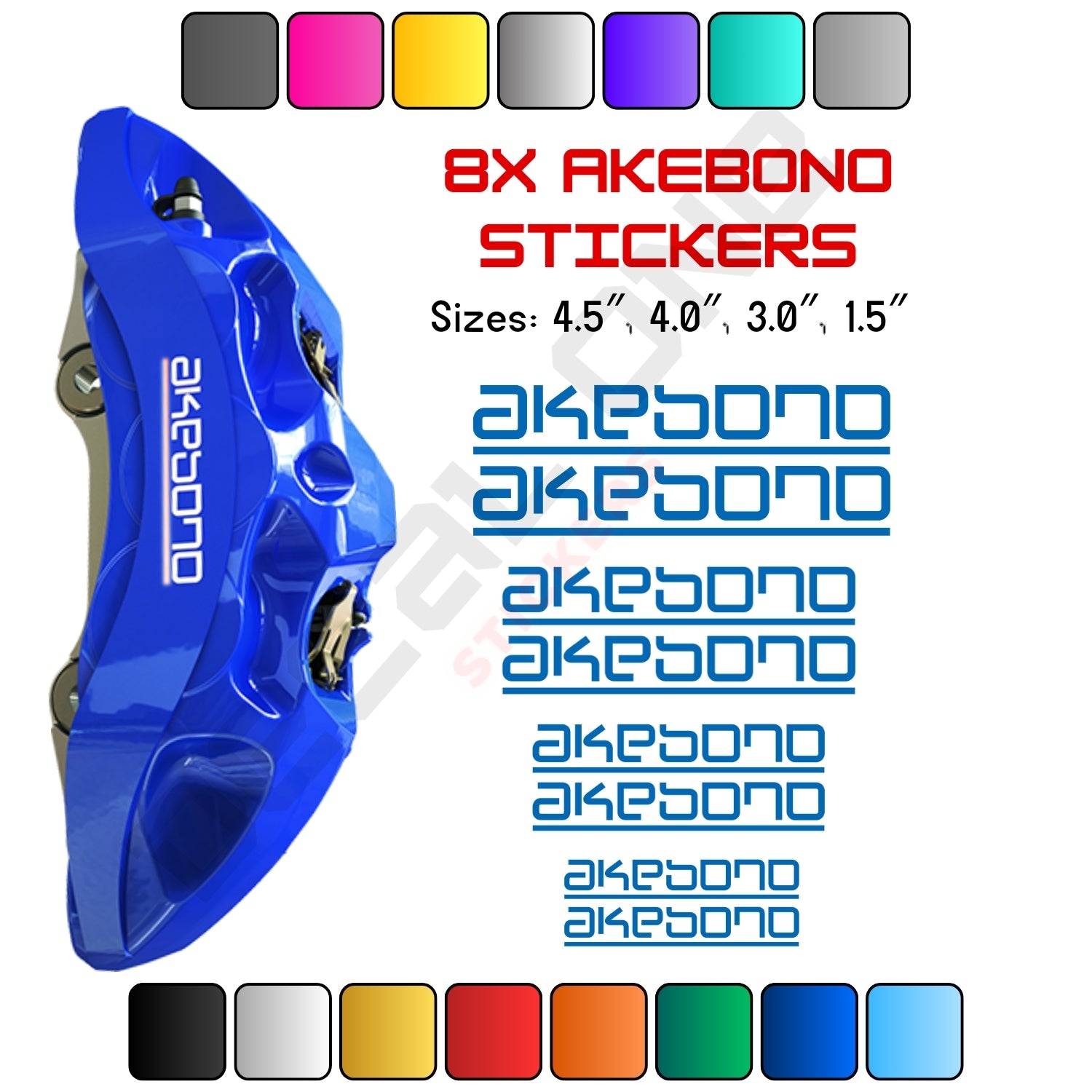 8x Akebono Caliper Stickers