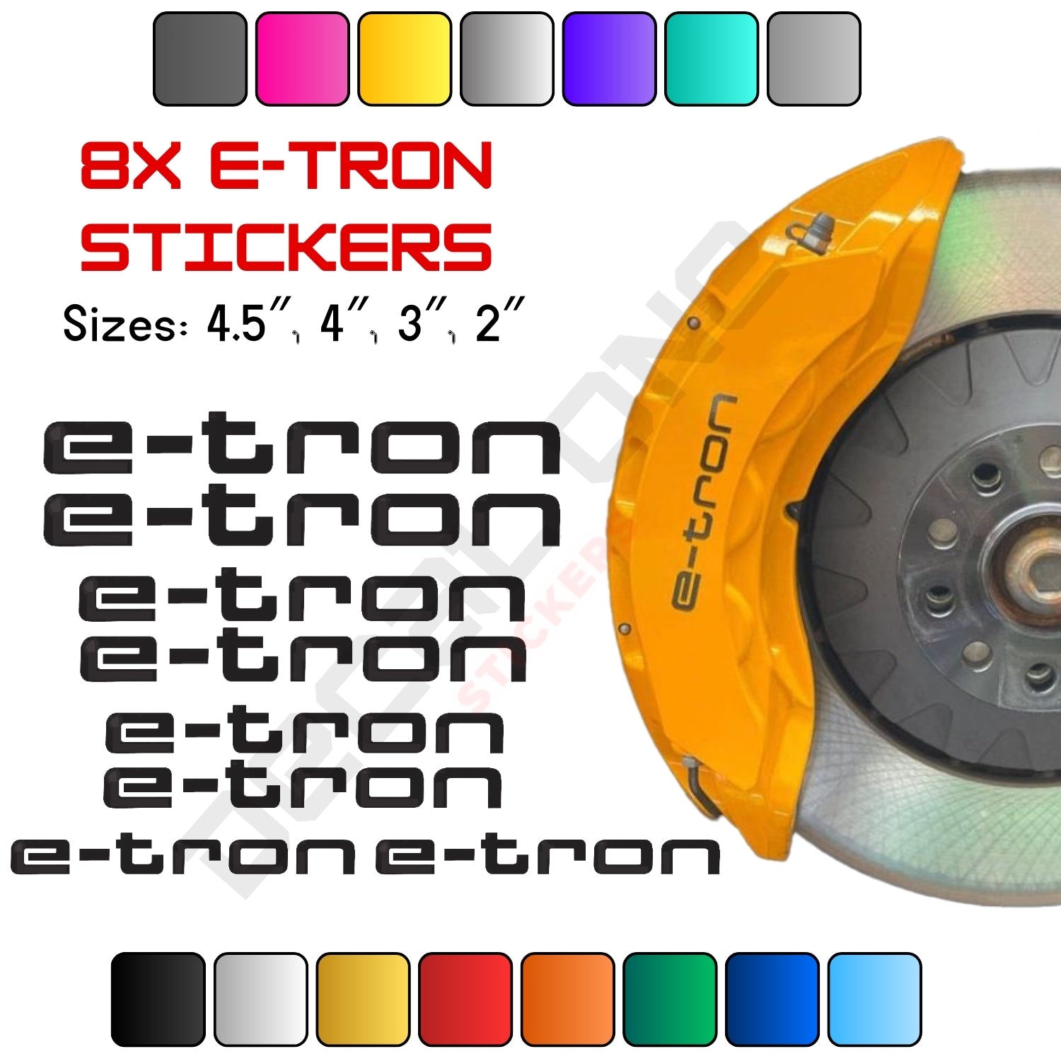 8x Audi E-Tron Caliper Stickers