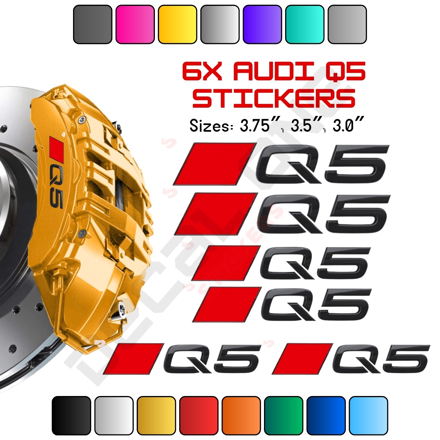 6x Audi Q5 Caliper Stickers