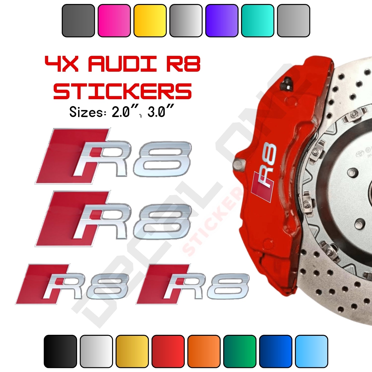 4x Audi R8 Caliper Stickers