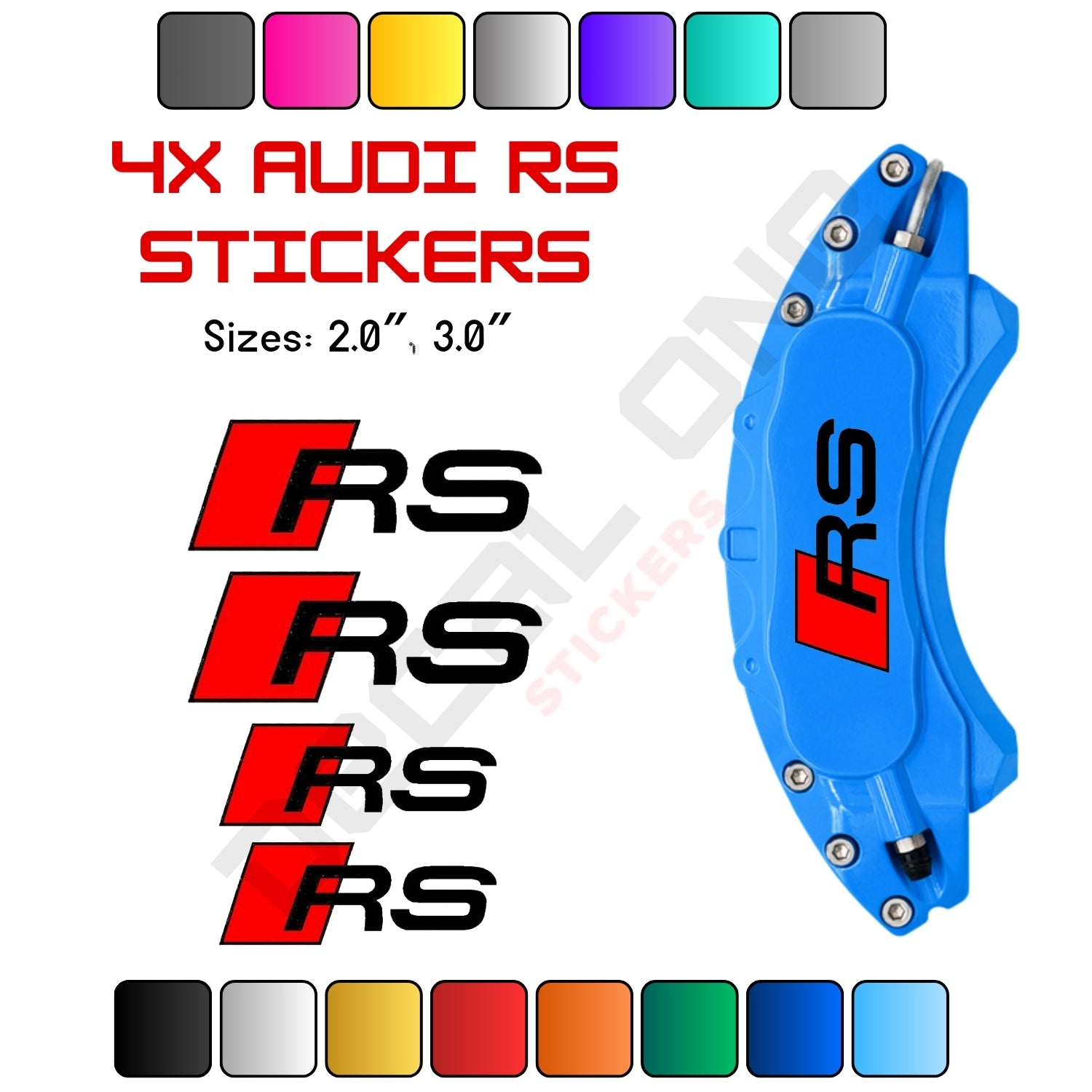 4x Audi RS Caliper Stickers