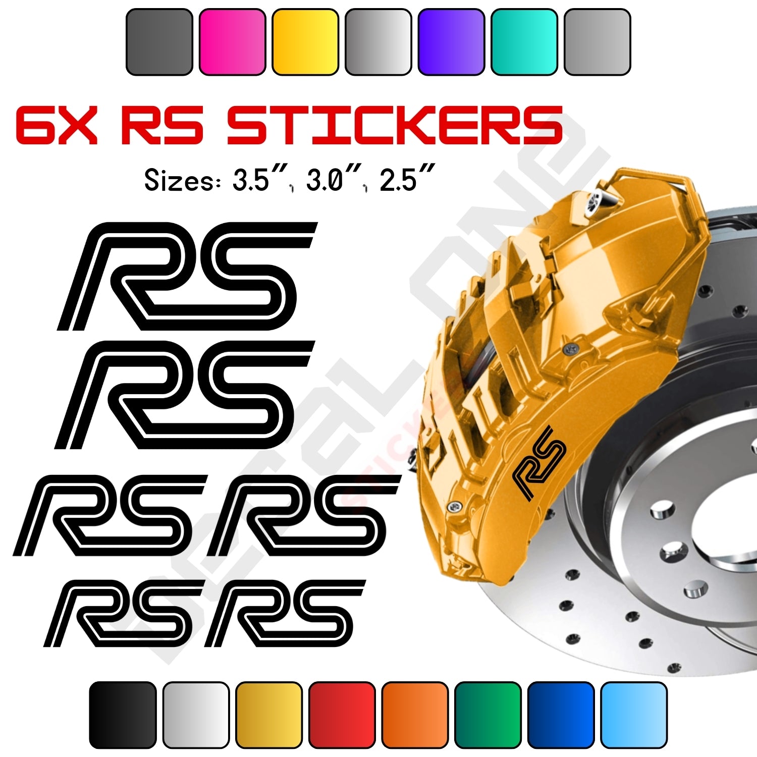 6x Audi RS Caliper Stickers