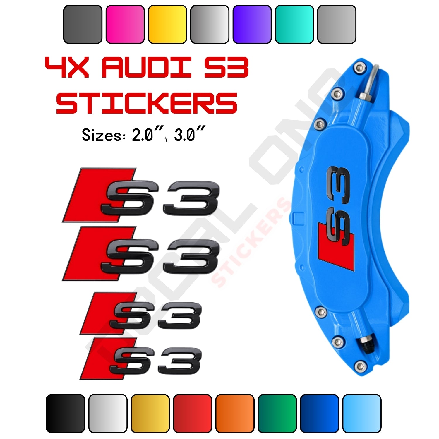 4x Audi S3 Caliper Stickers