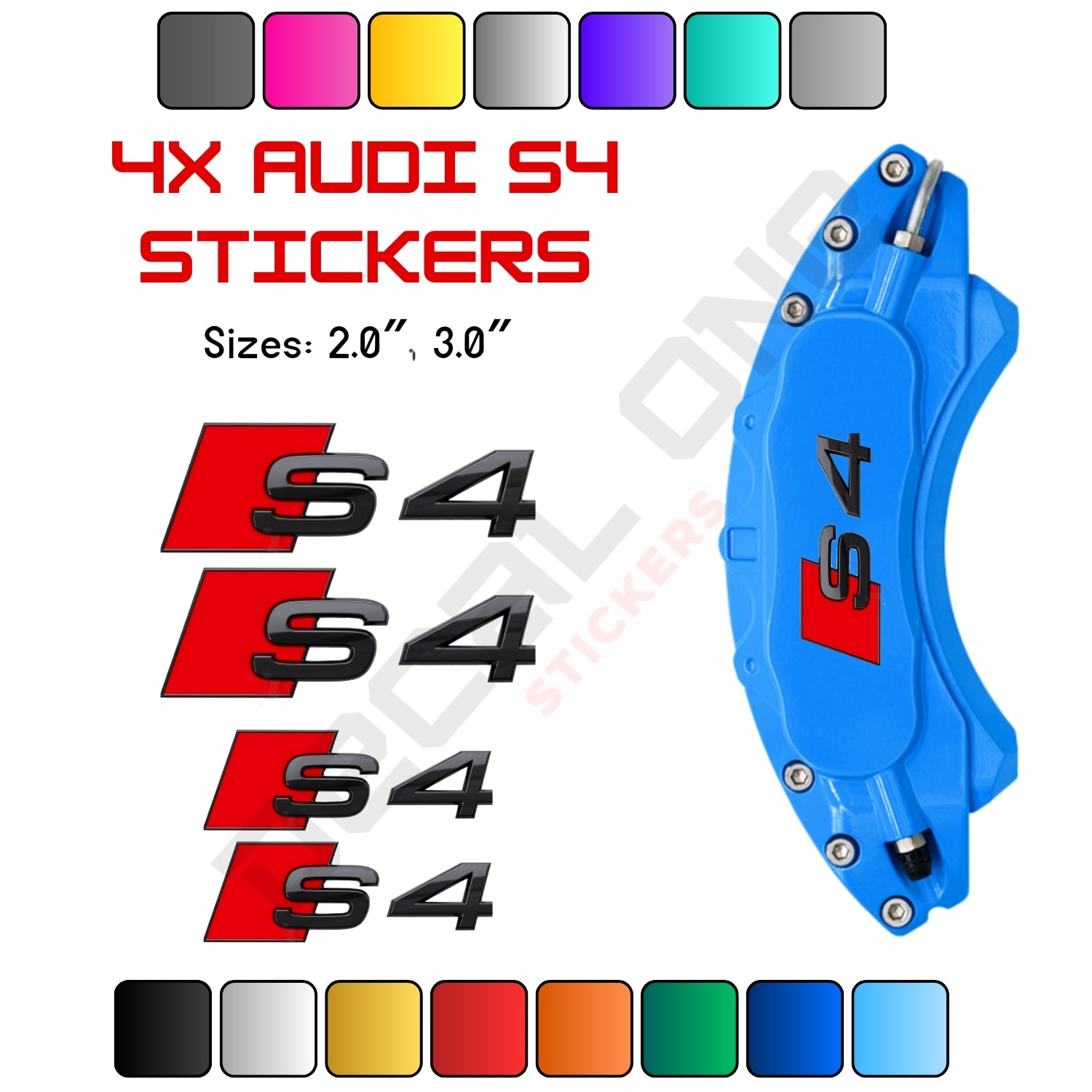 4x Audi S4 Caliper Stickers