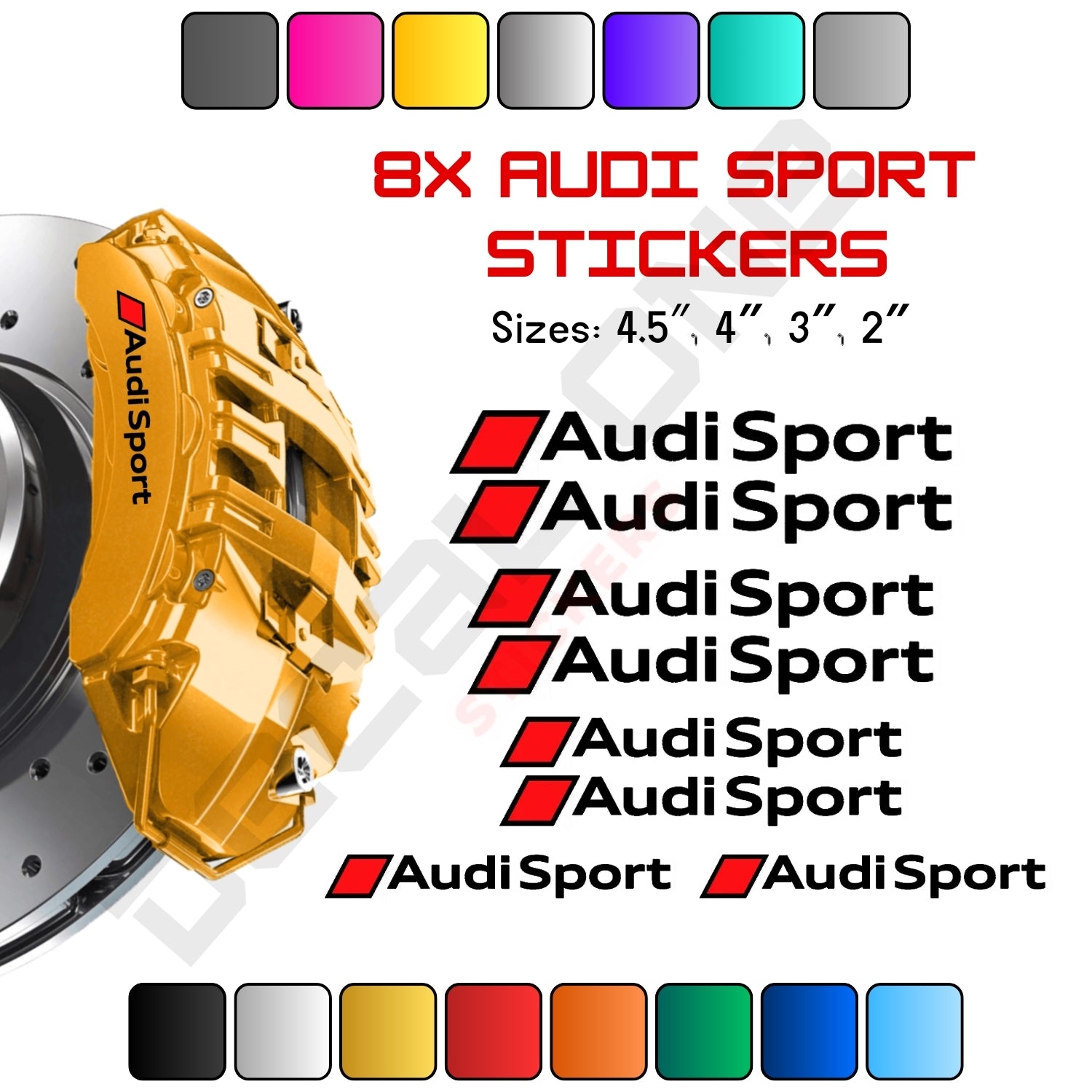 8x Audi Sport Caliper Stickers