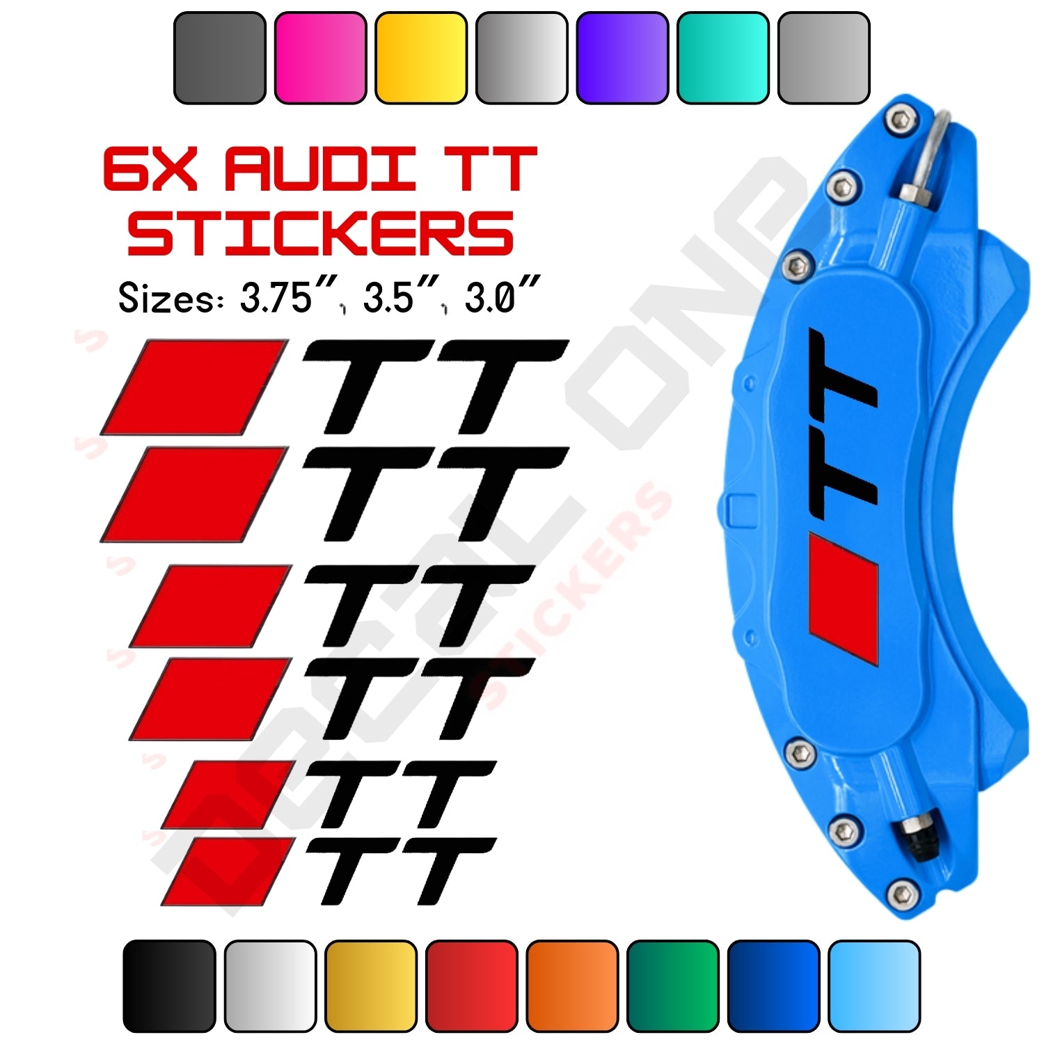 6x Audi TT Caliper Stickers