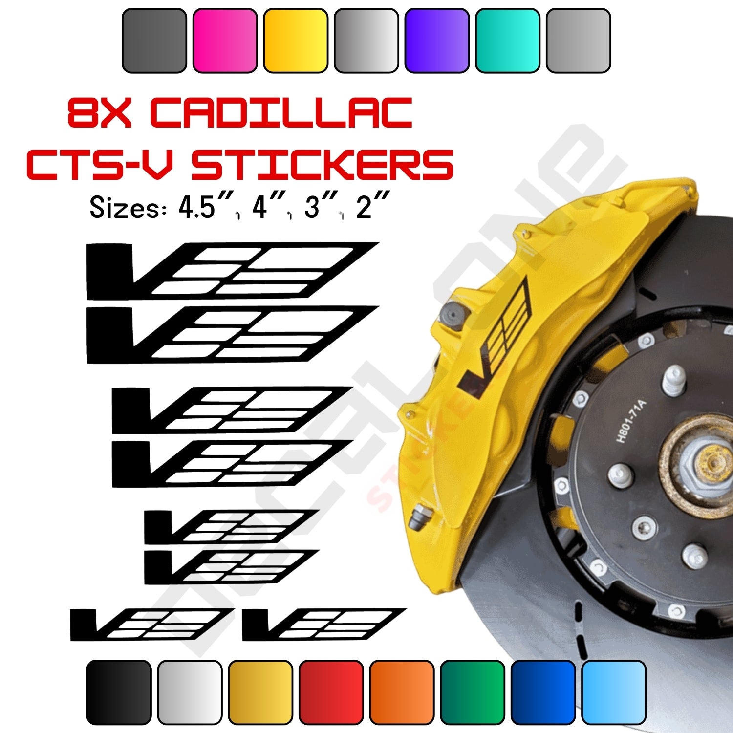 8x Cadillac CTS-V Caliper Stickers