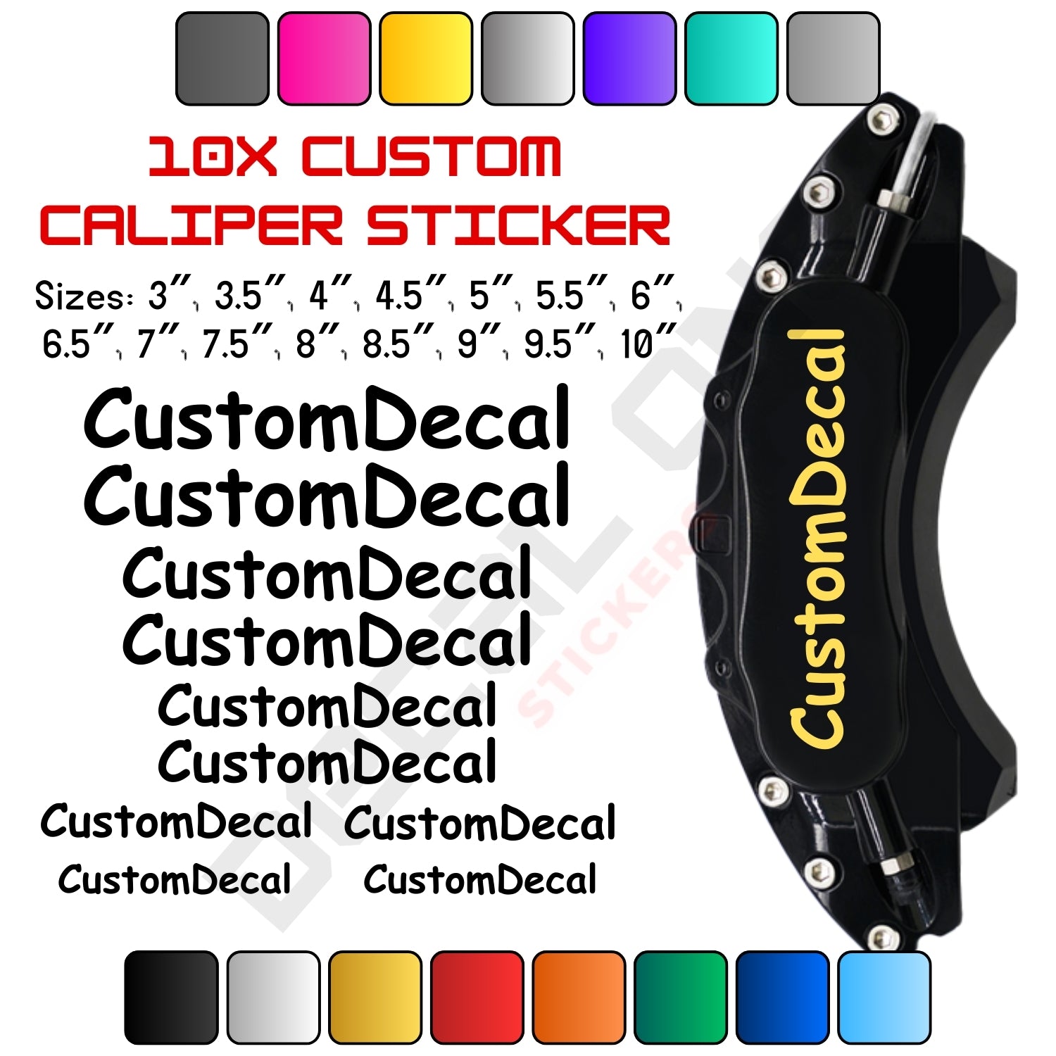 10x Custom Brake Caliper Vinyl Decal