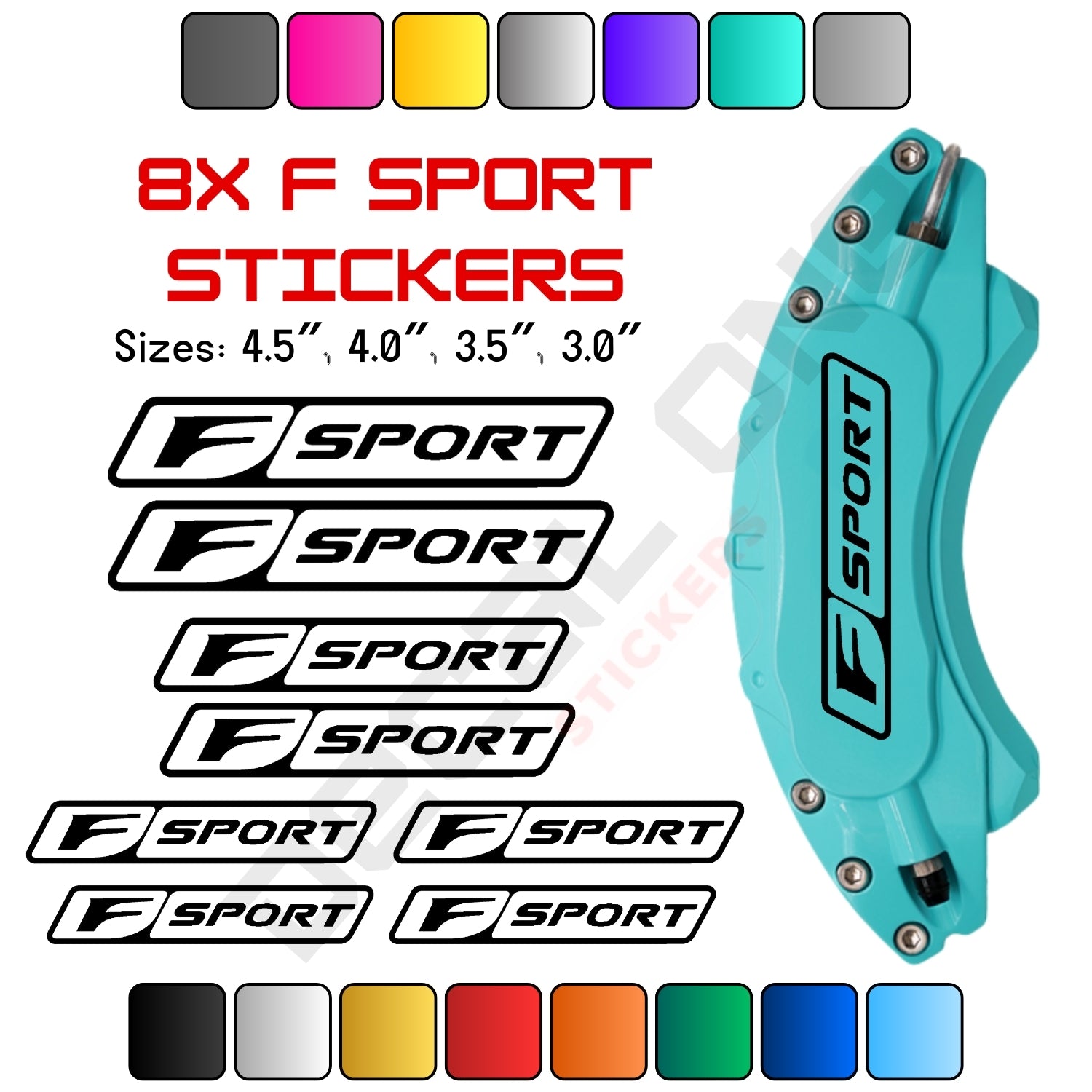 8x Lexus F Sport Caliper Stickers