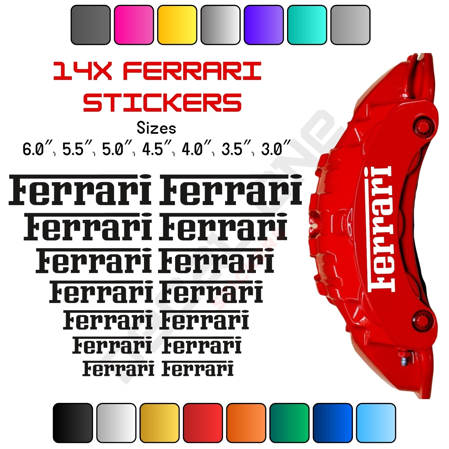 14x Ferrari Caliper Stickers