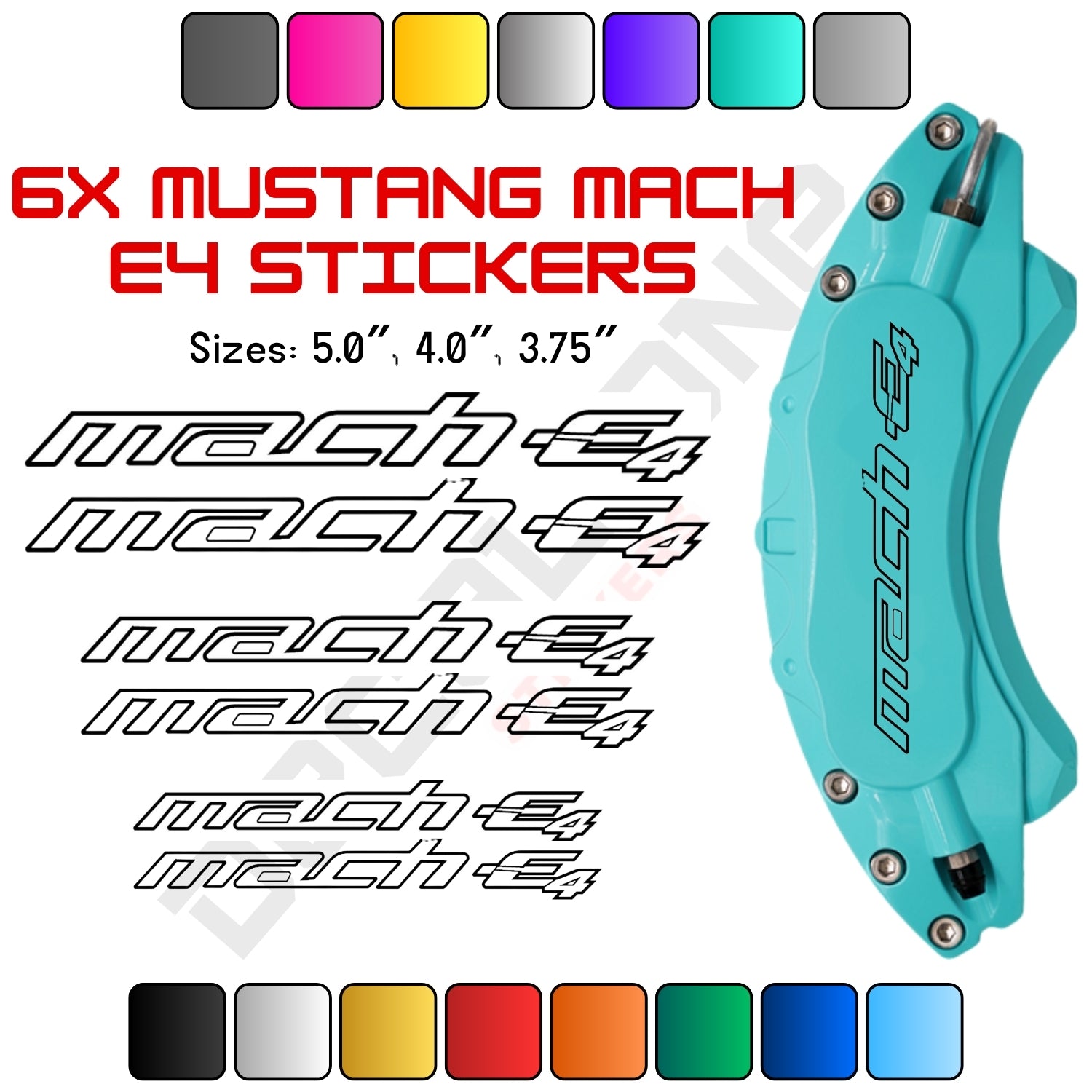 6x Ford Mustang Mach E4 Caliper Stickers