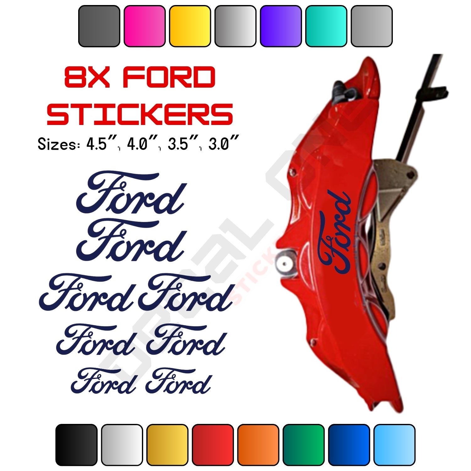 8x Ford Caliper Stickers