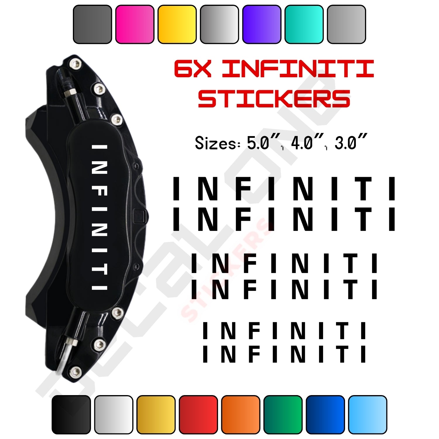 6x Infiniti Caliper Stickers