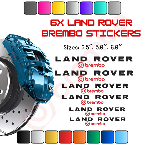6x Land Rover Brembo Caliper Stickers