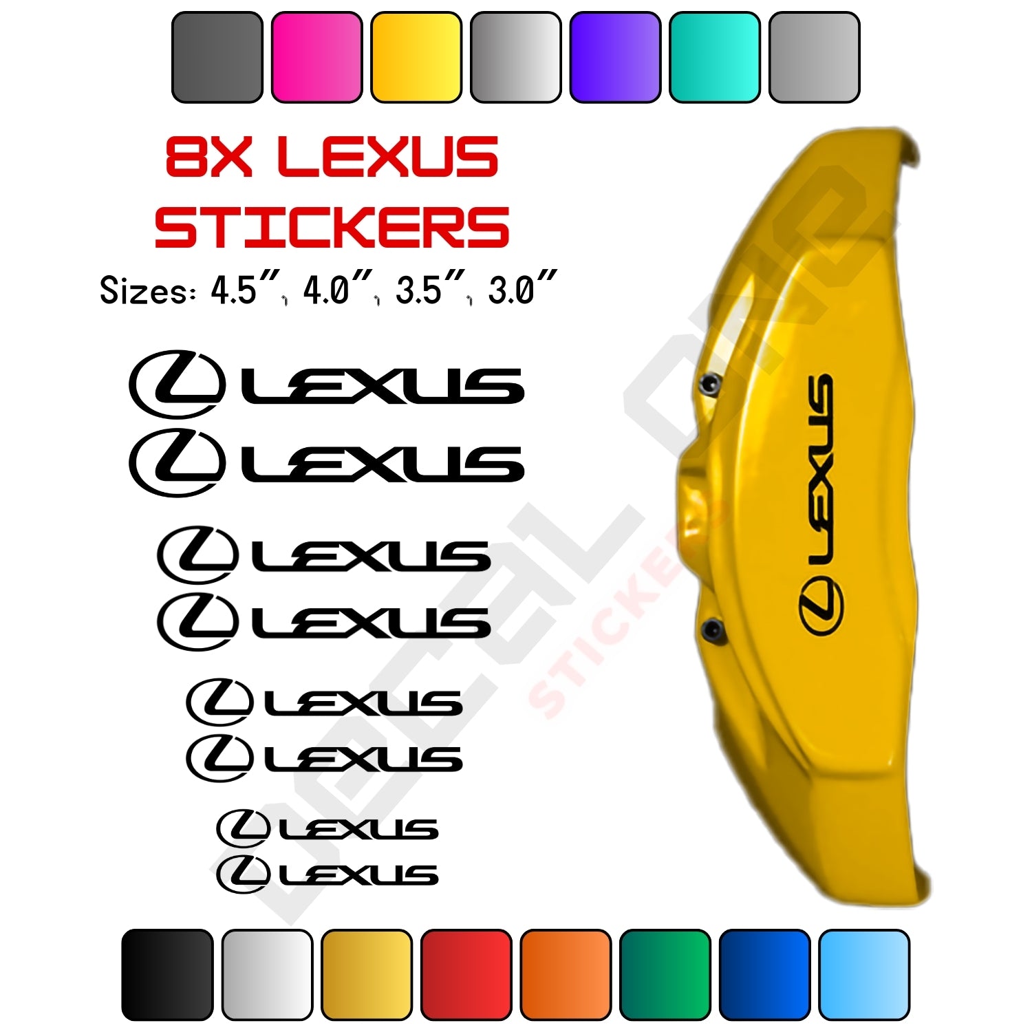 8x Lexus Caliper Stickers