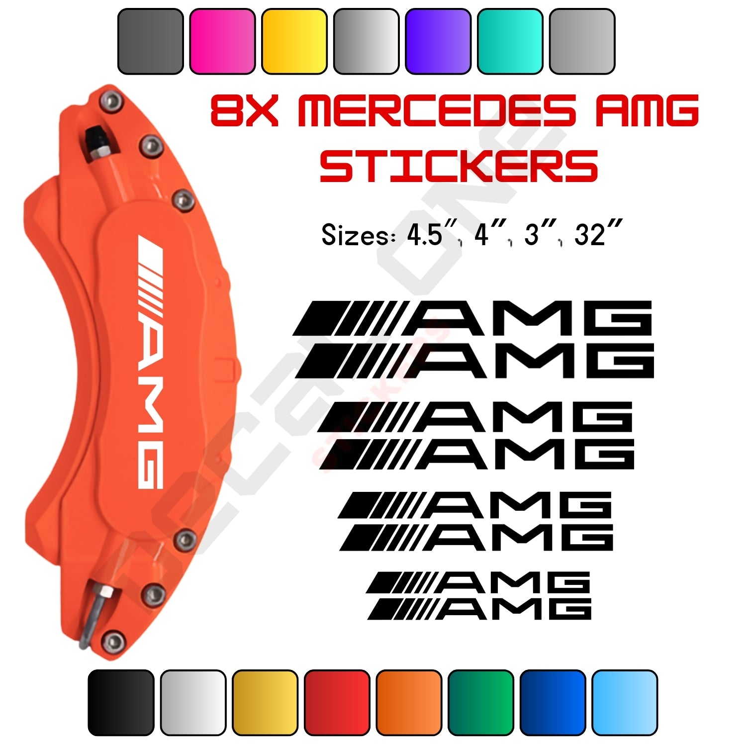 8x Mercedes AMG Caliper Stickers