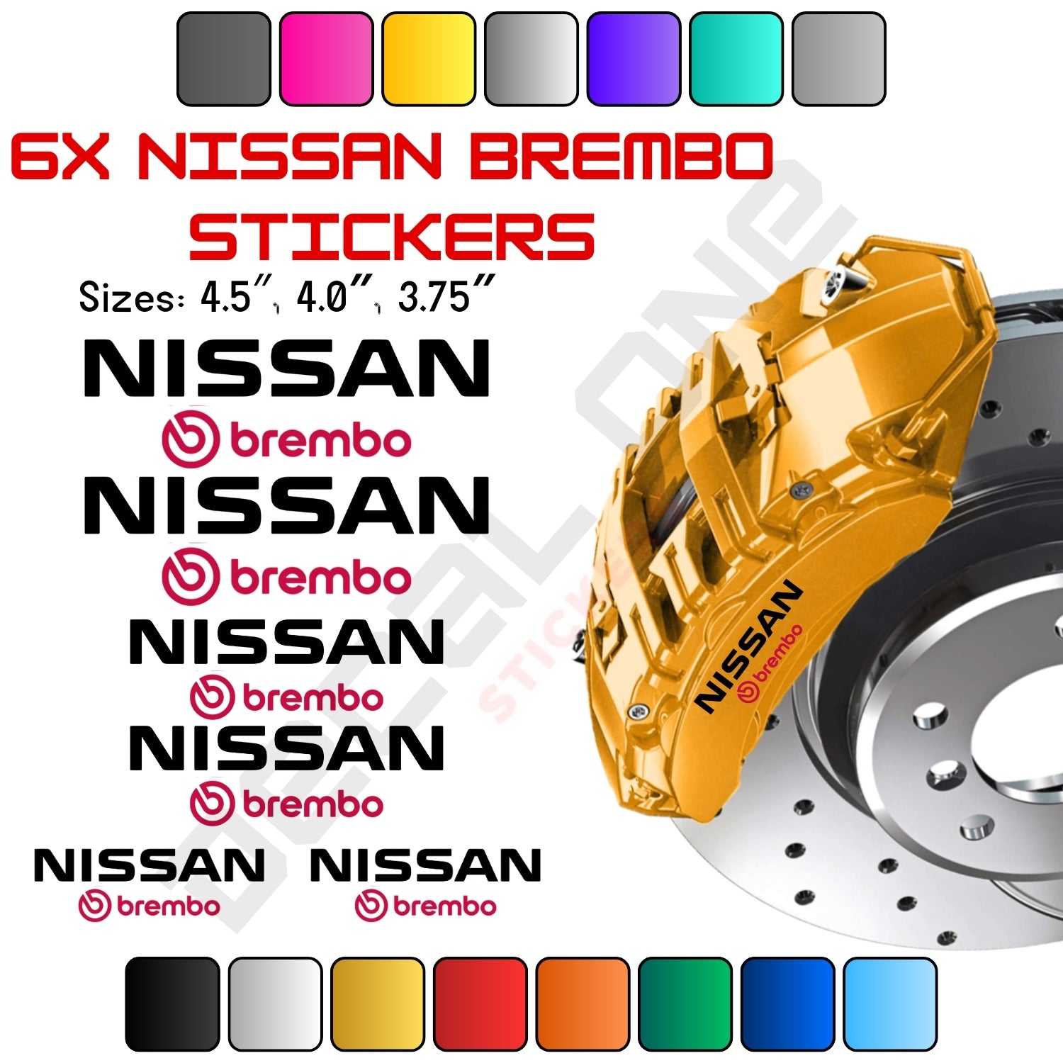 6x Nissan Brembo Caliper Stickers