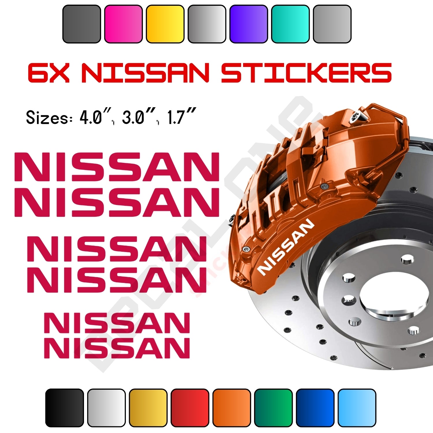 6x Nissan Nismo 350z 370z Caliper Stickers