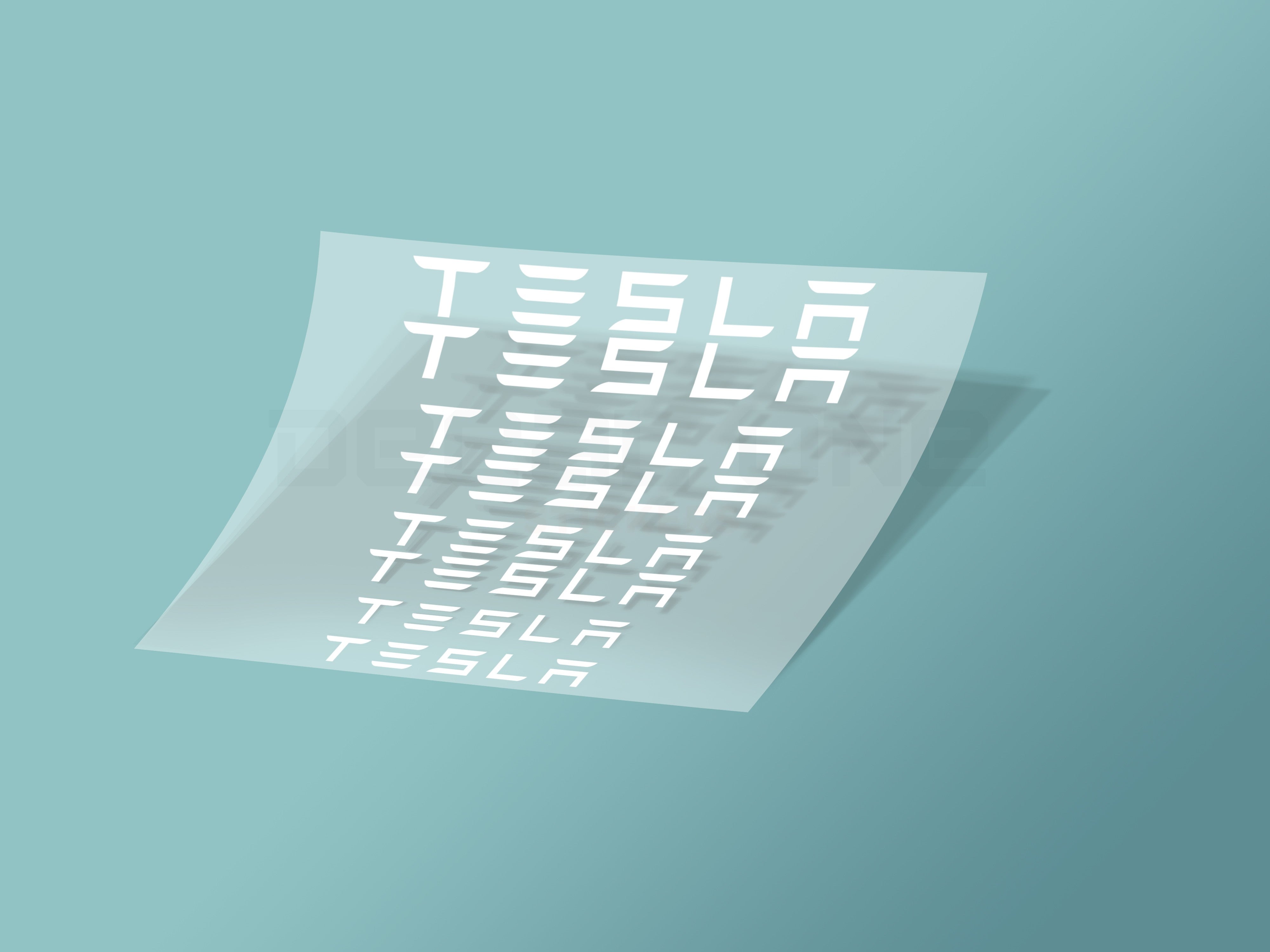 6x Tesla Caliper Stickers