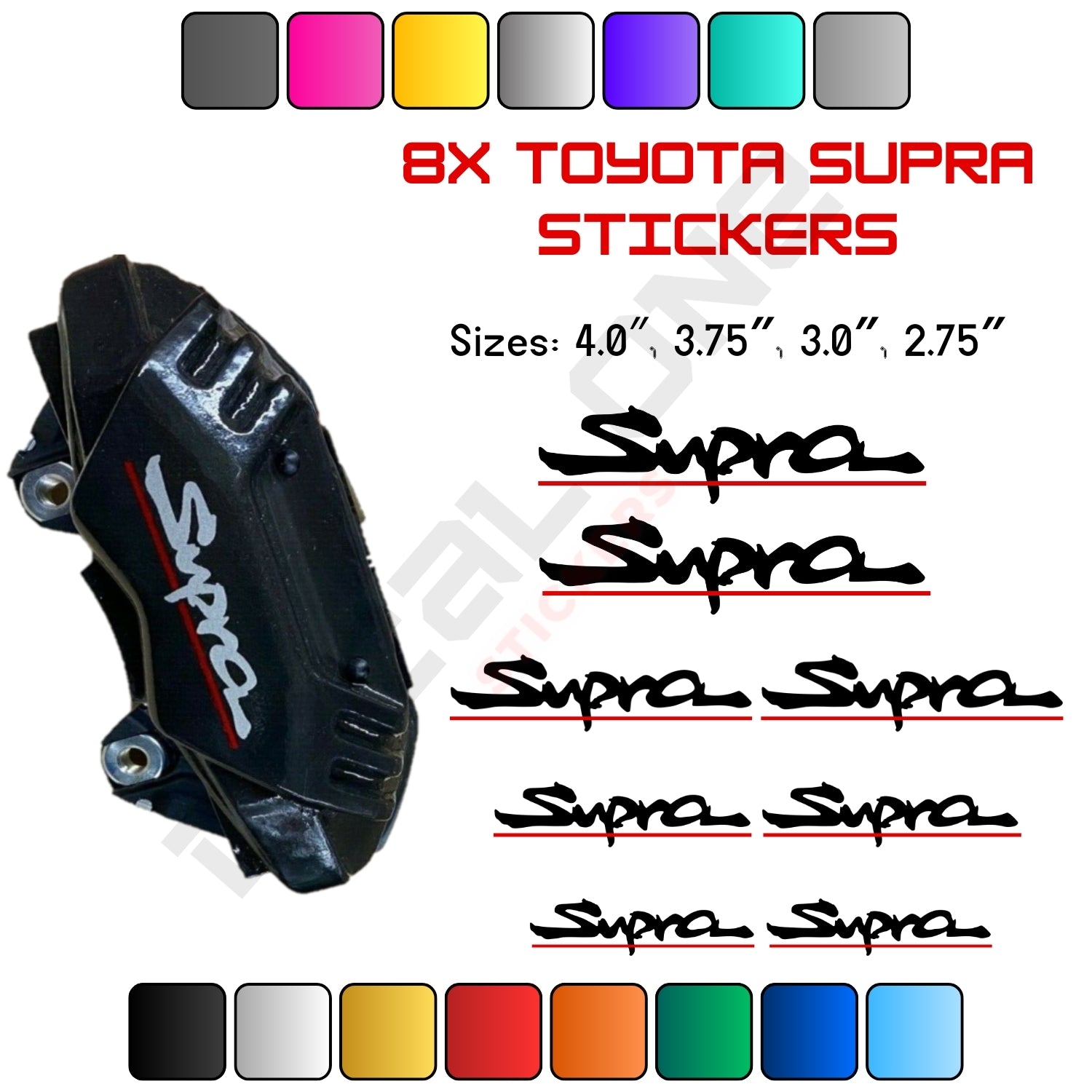 8x Toyota Supra Caliper Stickers