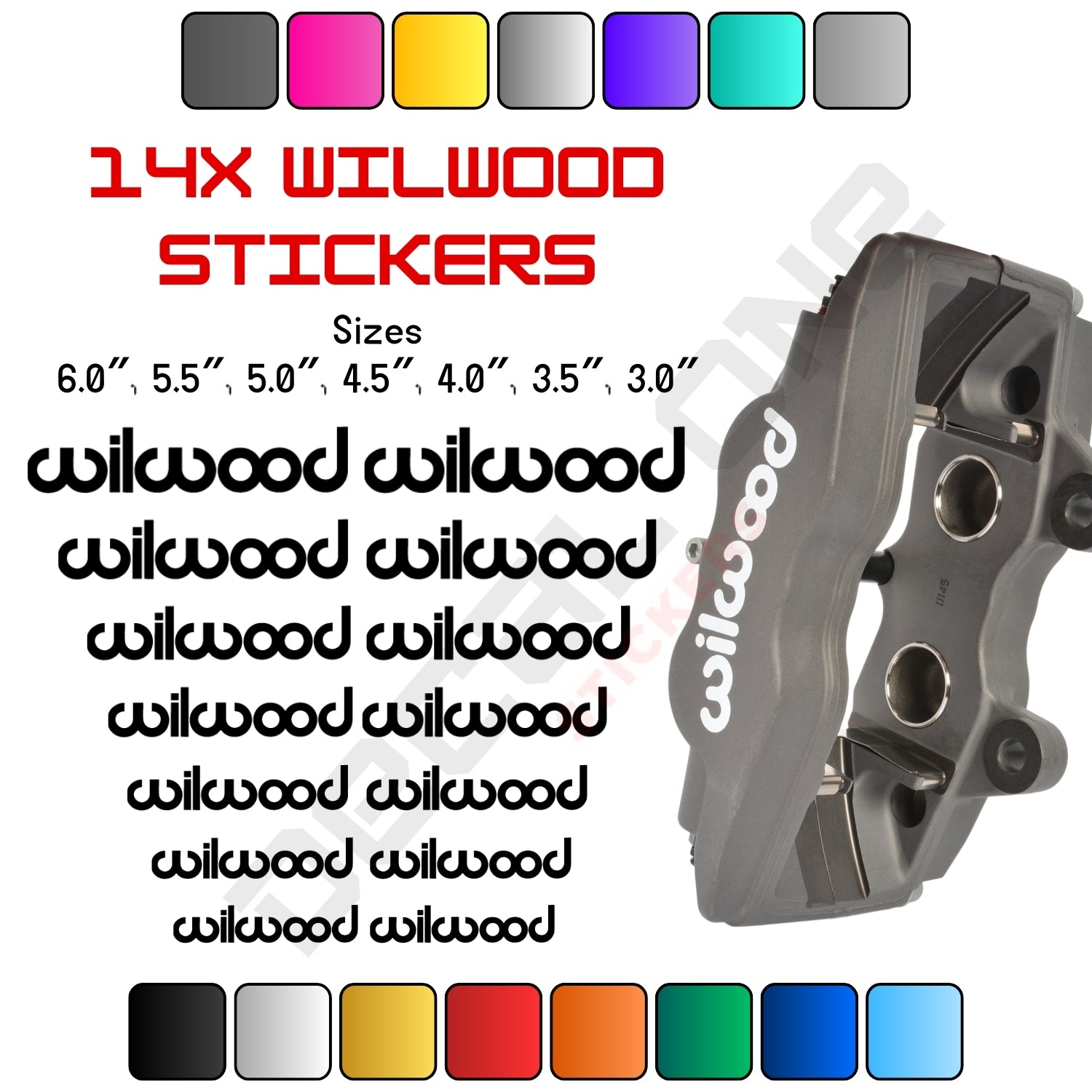 14x Wilwood Caliper Stickers